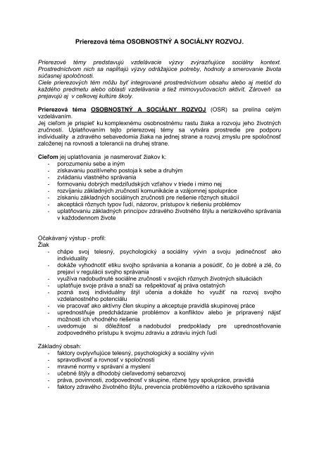 Sociálny rozvoj - koncept, vývoj, dopady