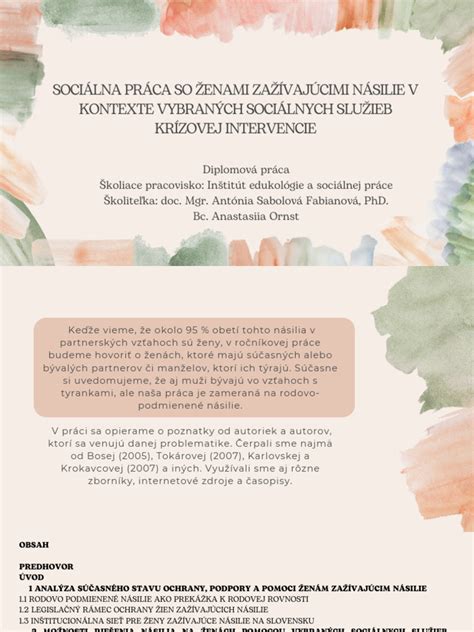 Sociálna práca - prevencia a intervencia