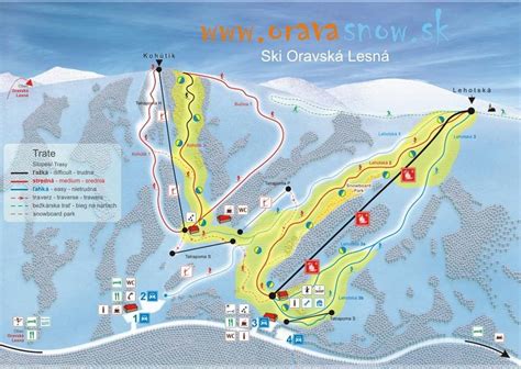 Mapa obce Oravská Lesná s vyznačením plánovanej kanalizácie a ČOV