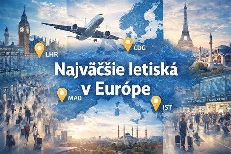 Mapa letísk v strednej Európe
