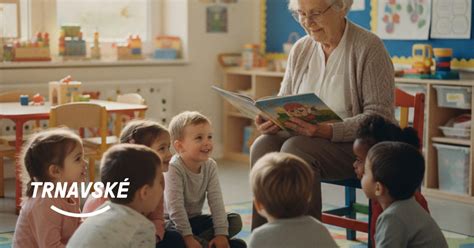 Seniori čítajú deťom v škôlke