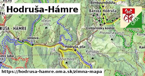 Mapa obce Hodruša-Hámre