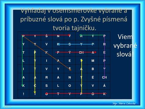 Príklady vianočných slov v osemsmerovke