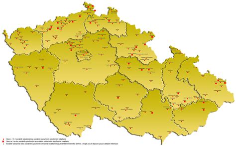 Mapa s vyznačenými potenciálnymi lokalitami pre domov dôchodcov