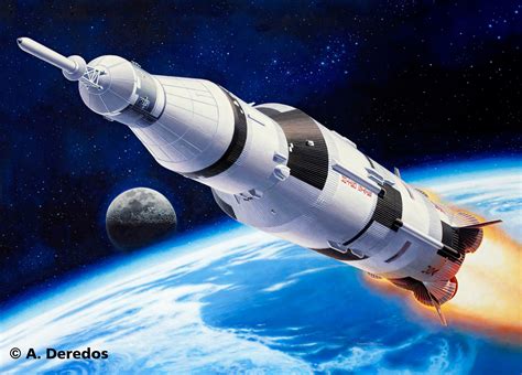 Ilustrácia rakety Saturn V