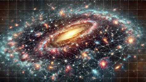 Mapa vesmíru s vyznačenými galaxiami