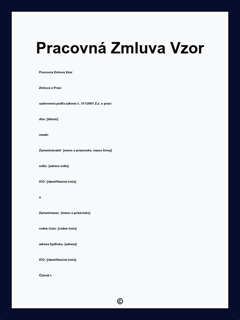 Pracovná zmluva a dokumenty