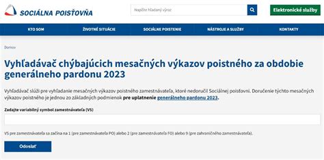 Generálny pardon Sociálna poisťovňa