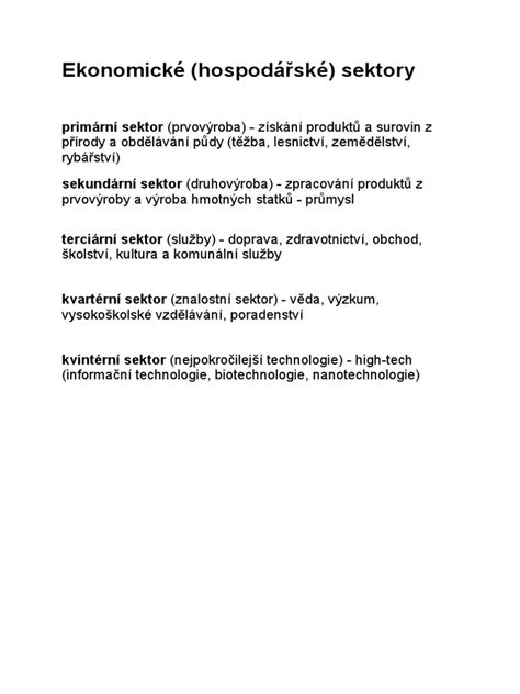 Ekonomické sektory