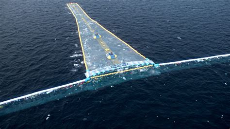 Schéma fungovania systému Ocean Cleanup