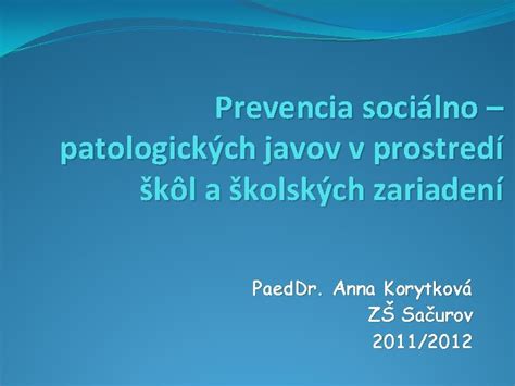Prevencia sociálno-patologických javov v školskom prostredí