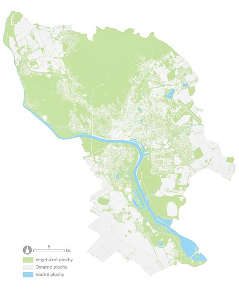 Mapa zelene v meste s rozdelením kompetencií