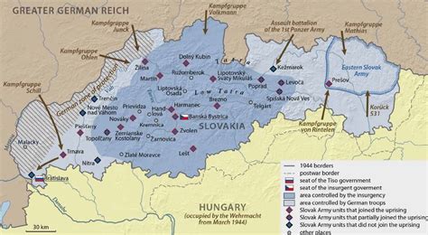 Mapa znázorňujúca kľúčové miesta SNP a pôsobenie matičiarov