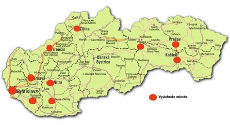 Mapa s vyznačenými miestami pre výdaj obedov v Pezinku