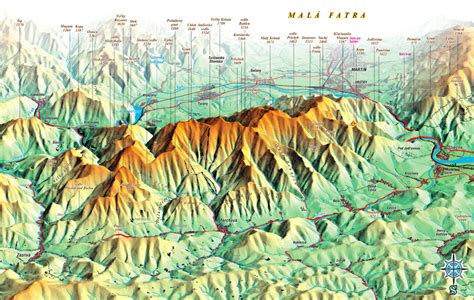 Mapa regiónu Malá Fatra