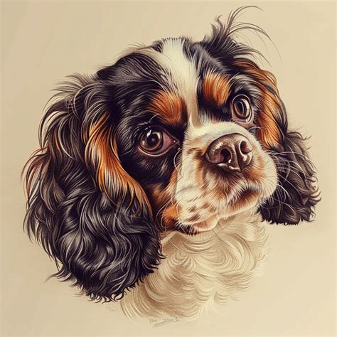 Historické zobrazenie King Charles španiela na maľbe