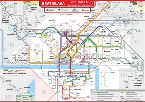 Mapa Bratislavskej MHD s vyznačenými trasami