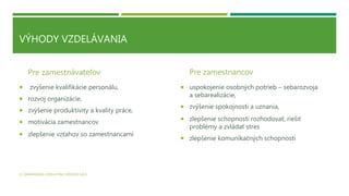 Infografika: Výhody vzdelávania pre zamestnávateľa a zamestnanca