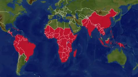 Mapa oblastí s výskytom malárie