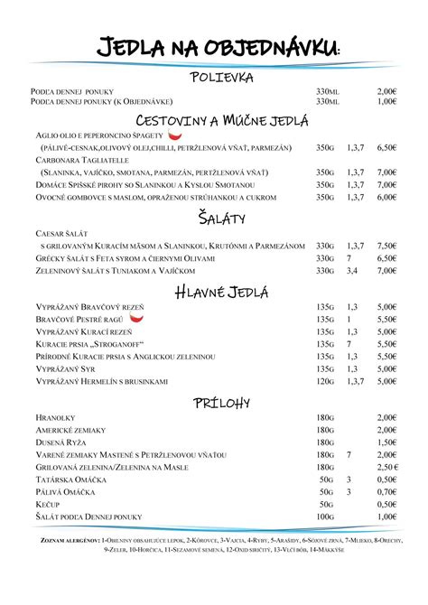 Ukážka denného menu pre seniorov