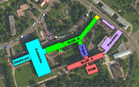 Mapa Považskej Bystrice s vyznačenými domovmi dôchodcov