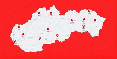 Mapa pobočiek Slovenského Červeného kríža