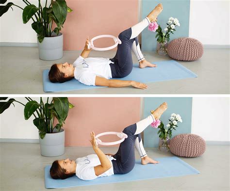 Žena cvičiaca s Pilates kruhom