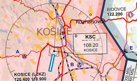 Mapa letiska Košice s vyznačenými ZŤP parkoviskami