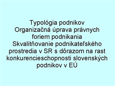 Schéma právnych foriem podnikania v gastronómii