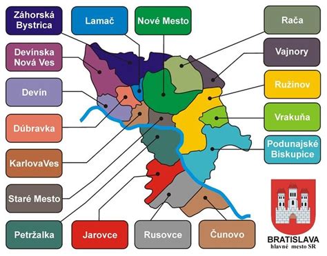 Mapa bratislavských mestských častí s vyznačenými príspevkami