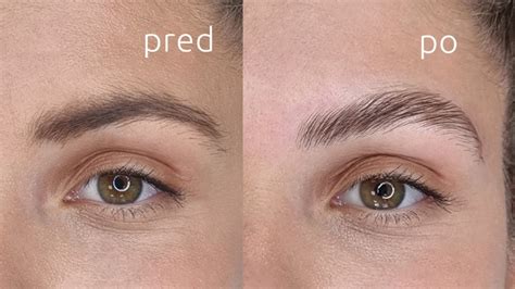 Porovnanie obočia pred a po aplikácii Magic Shading