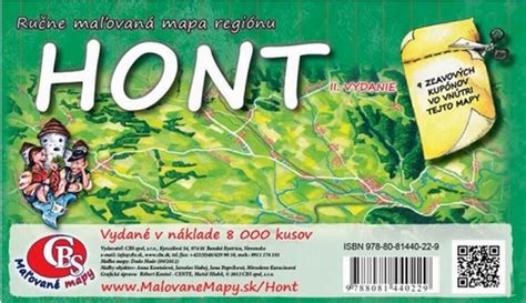 Mapa regiónu Hont s vyznačenými obcami