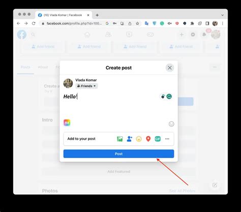 Schéma krokov pre pripnutie príspevku na Facebooku