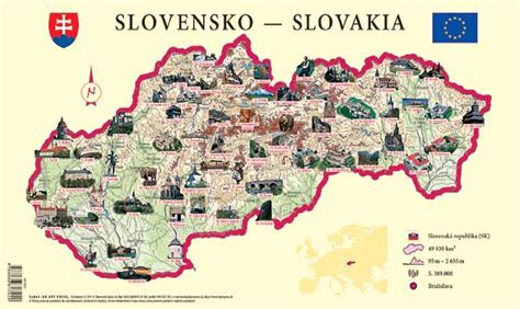 Mapa Slovenska s označenými turistickými regiónmi