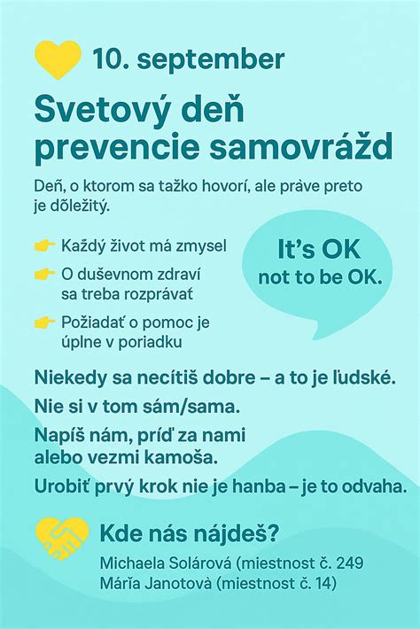 Svetový deň prevencie samovrážd - plagát
