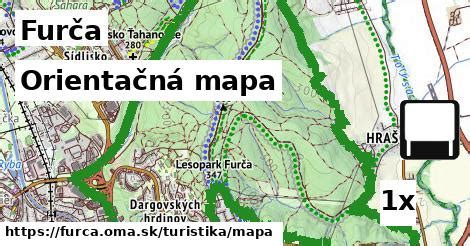 Mapa sídliska Furča v Košiciach s vyznačenými parkovacími zónami