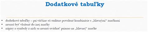 Príklady dodatkových tabuliek