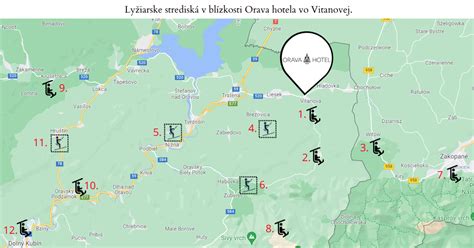 Mapa lyžiarskych stredísk Zuberec