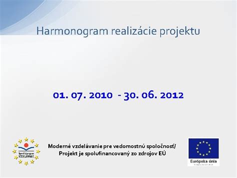 Harmonogram realizácie projektu