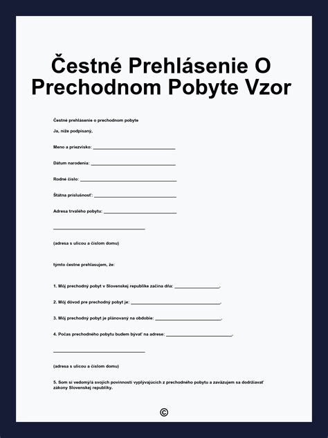 Potvrdenie o zmene pobytu