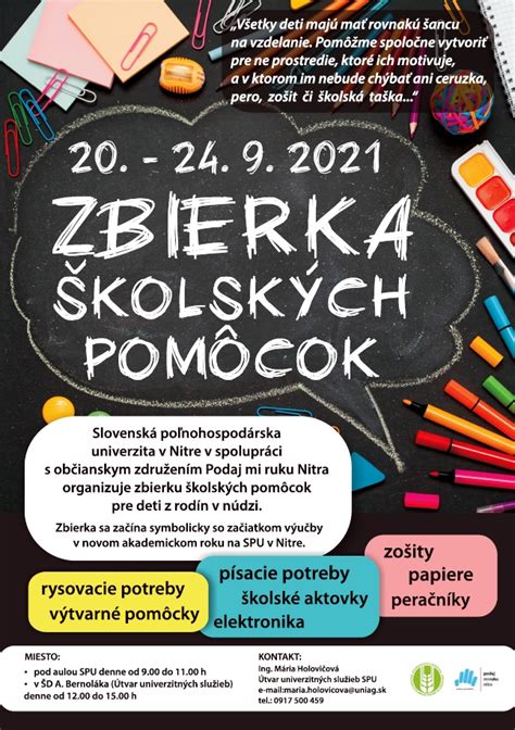 Zbierka školských pomôcok pre deti