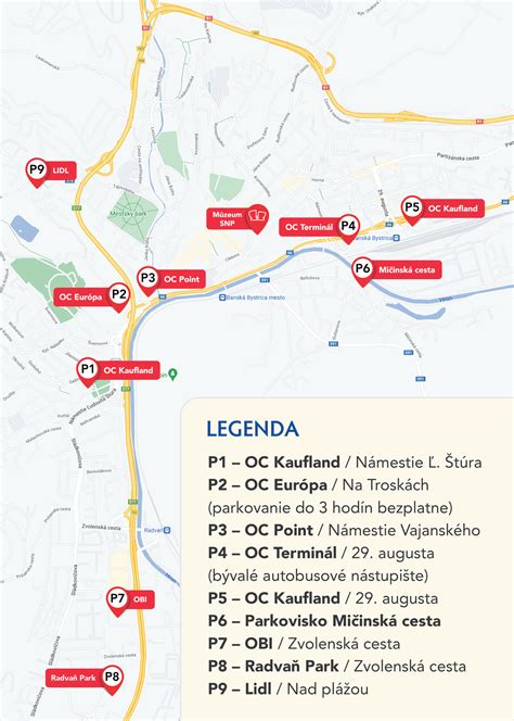 Mapa parkovísk v Košiciach