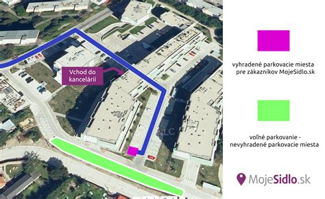 Mapa parkoviska s vyznačenými miestami pre ZŤP