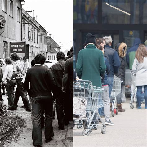 Fronty ľudí pred obchodmi počas pandemických obmedzení