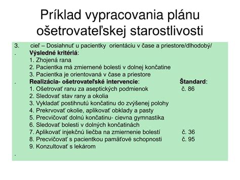 Plán starostlivosti o dieťa s vrodenou chybou