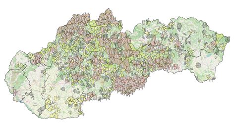 Mapa obce s vyznačenými rajónmi pre dotazníkovú akciu
