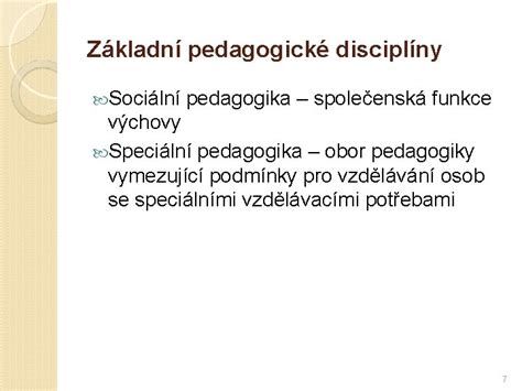 Kľúčové disciplíny pedagogiky