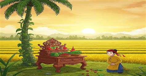Depiction of Tan and Lang, the betel and areca legend