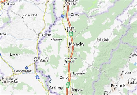 Mapa Malaciek a okolia