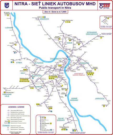 Mapa liniek MHD Nitra